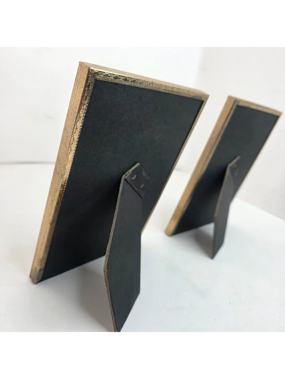 Vintage Brass Metal Pricture Frames Lot Set of 2 (5'x7') Gold Tone MCM Decor
